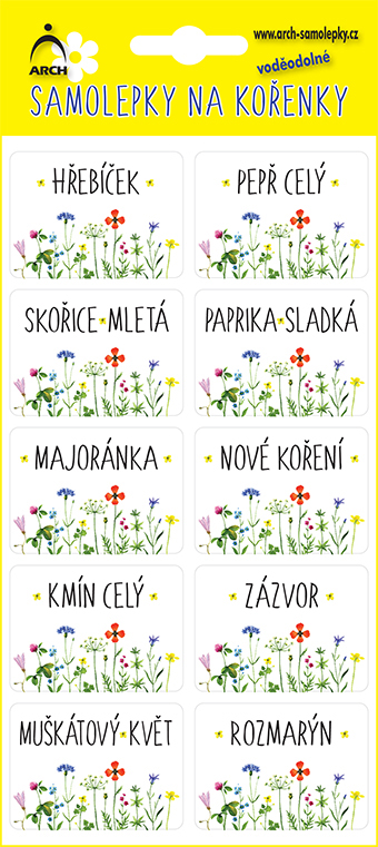 Luční kvítí - základní druhy - 75 etiket v blistru