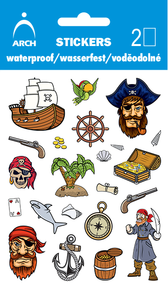 Voděodolné samolepky - piráti 02
