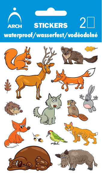 Voděodolné samolepky - lesní zvířátka 01