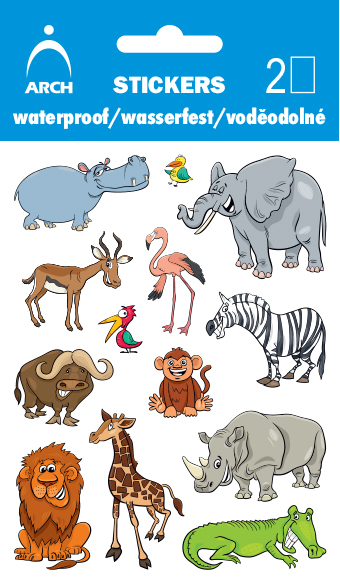 Voděodolné samolepky - safari