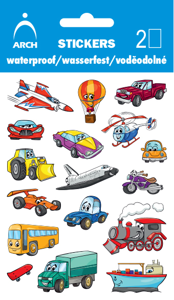 Voděodolné samolepky - dopravní prostředky 02