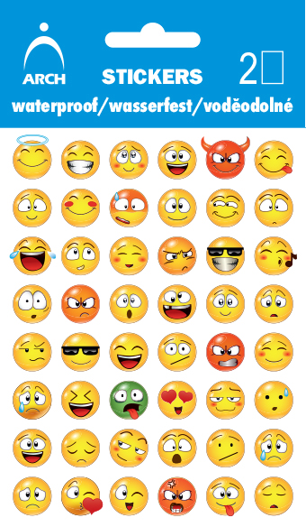 Voděodolné samolepky - smajlíci 02 menší