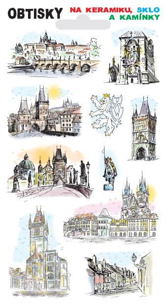 Obtisky na sklo, keramiku a kamínky - Hradčany