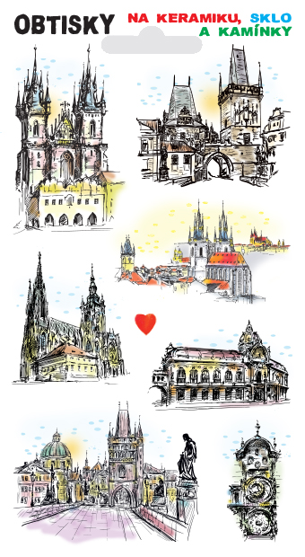 Obtisky na sklo, keramiku a kamínky - Týnský chrám
