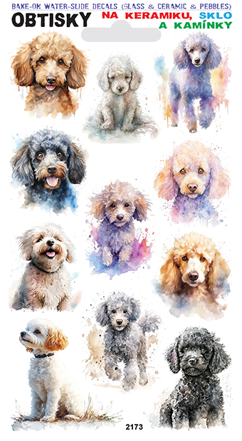 Obtisky na sklo, keramiku a kamínky - Pudl