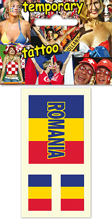 Temporary tattoo for fans - Romania