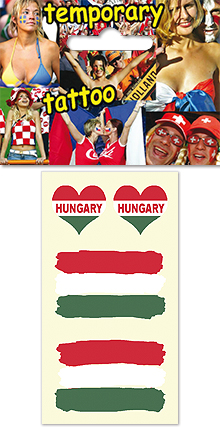 Temporary tattoo for fans - Hungary