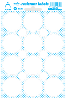 Voděodolná samolepicí kolečka 33 mm - bílá