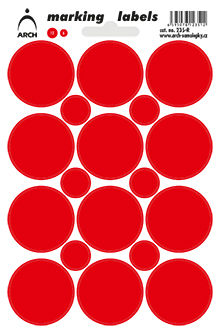 Samolepicí kolečka 33 mm - červená