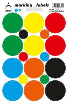 Samolepicí kolečka 33 mm - různobarevná