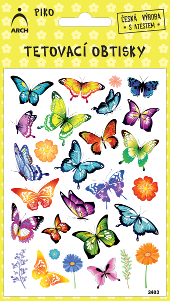 Dětské piko tetovací obtisky - motýlci