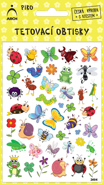 Dětské piko tetovací obtisky - berušky a hmyzáčci