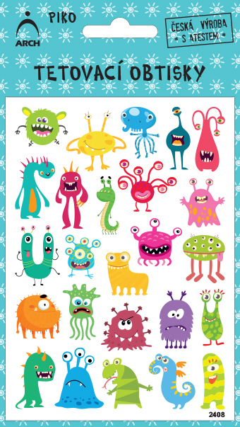 Dětské piko tetovací obtisky - monsters