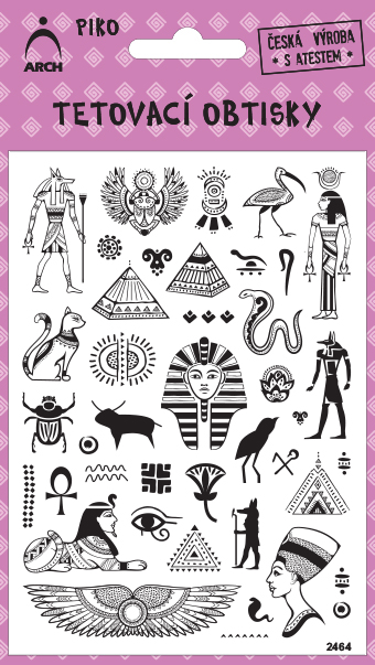 Černé piko tetovací obtisky - egypt