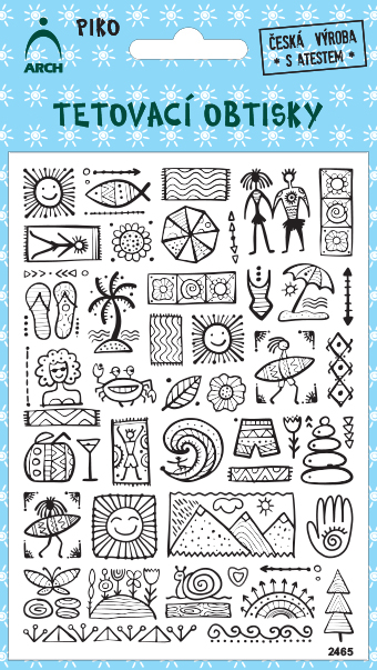 Černé piko tetovací obtisky - léto