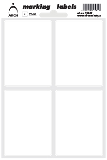 Samolepicí obdélníčky 70x50 mm - bílé