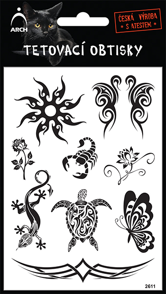 Černé tetovačky - MIX po 3 kusech