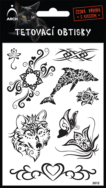 Černé tetovací obtisky - květ