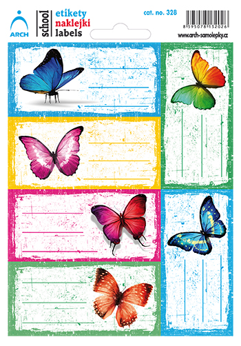 Školní štítky - Motýli 2