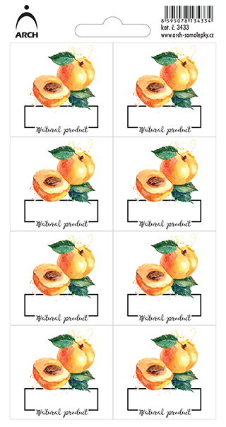 MERUŇKY - Natural product - 8 voděodolných etiket