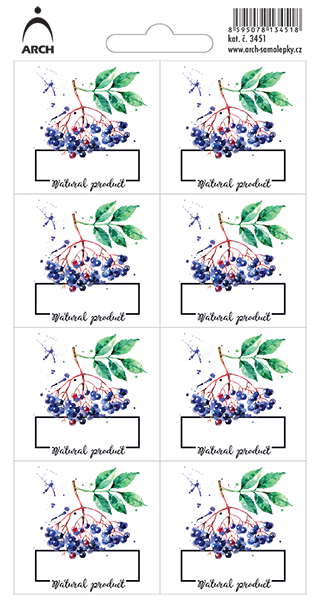 BEZINKY - Natural product - 8 voděodolných etiket