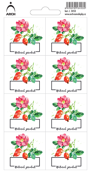 ŠÍPKY - Natural product - 8 voděodolných etiket