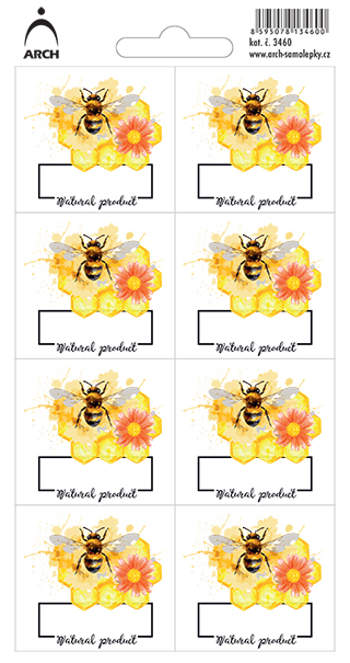 MED - Natural product - 8 voděodolných etiket