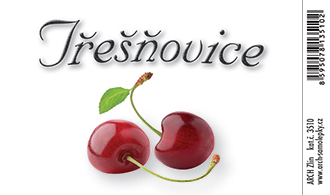 Třešňovice - etiketa 8,5 x 5,5 cm