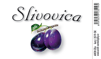 Slivovica - etiketa 8,5 x 5,5 cm