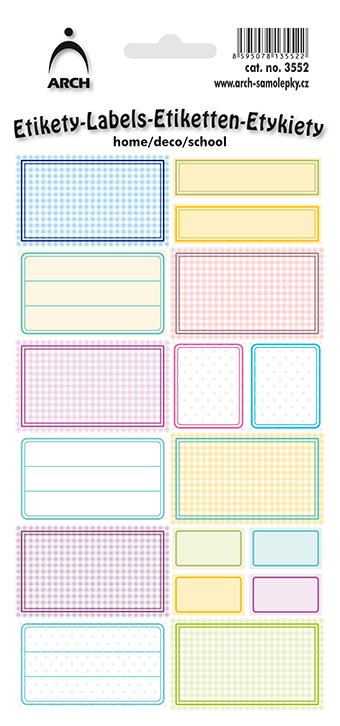 DEKORAČNÍ etikety - pastelové