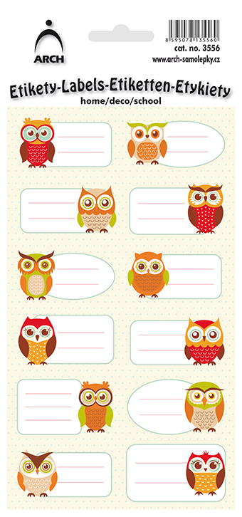 DEKORAČNÍ etikety - sovy dekor