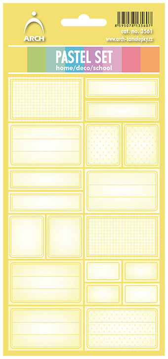 DEKORAČNÍ etikety - Pastel set - žluté