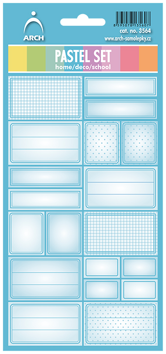 DEKORAČNÍ etikety - Pastel set - modré