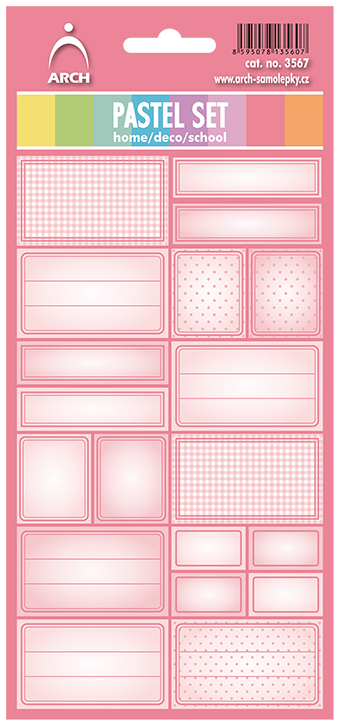 DEKORAČNÍ etikety - Pastel set - růžové