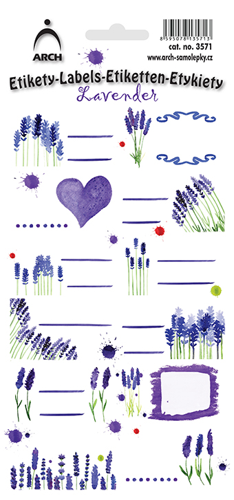 DEKORAČNÍ etikety  Provence - mix po 5 kusech