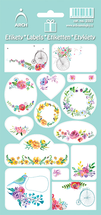 ETIKETY NA DÁRKY KVĚTINKOVÉ - zelenkavé
