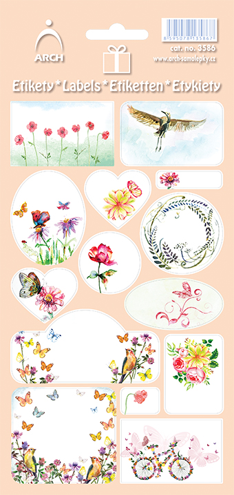 ETIKETY NA DÁRKY KVĚTINKOVÉ - růžové