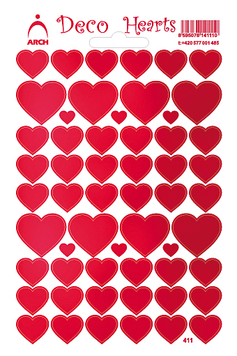 Srdíčka - Deco Hearts - MIX po 5 kusech