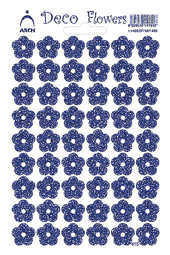 Květinky modré glitter - Deco Flowers