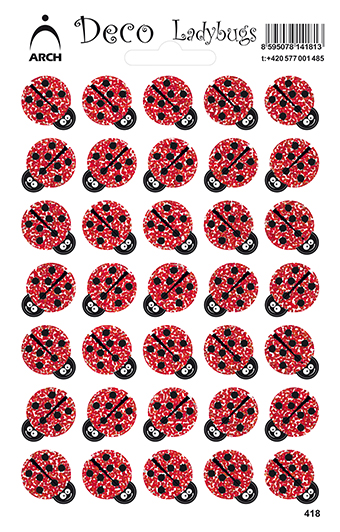 Berušky červené glitter - Deco Ladybugs