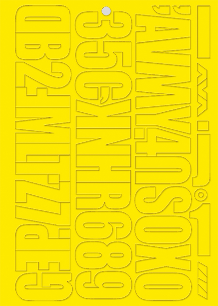 Nástěnková písmena a číslice - žluté - 4 sady