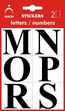 Písmena M-Z, výška 38 mm - 2 archy v blistru 