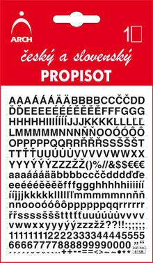 Černý propisot - výška písmen 5 mm