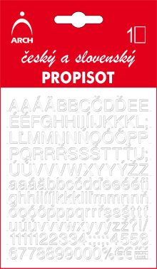 Bílý propisot - výška písmen 7 mm