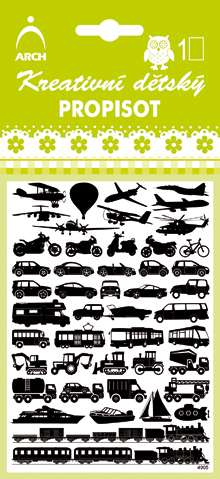 Kreativní dětský propisot dopravní prostředky