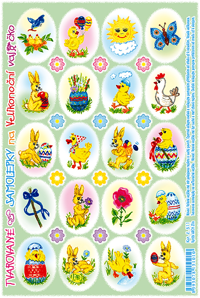 Rovné samolepky - ptáček