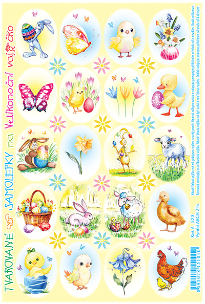 Rovné samolepky - zajíc s kraslicí