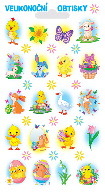 Obtisky s glitry - kohoutek (32 obrázků)