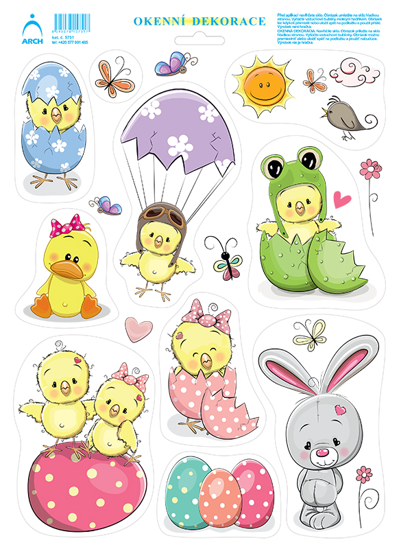 Dělené postavičky - kuřátko v kraslici