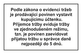 Samolepka EET - zjednodušený režim